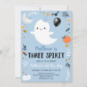Blue Ghost Three Spirit Halloween Birthday Kaart (Voorkant)