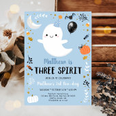 Blue Ghost Three Spirit Halloween Birthday Kaart