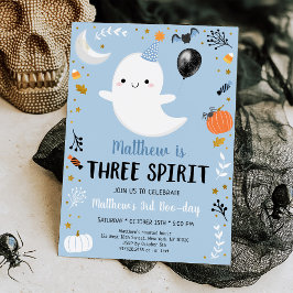 Blue Ghost Three Spirit Halloween Birthday Kaart