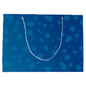 Blue gift bag with white polka dots groot cadeauzakje (Achterkant)