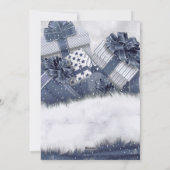 Blue  Gift Snow-fotokerstkaarten Feestdagenkaart (Achterkant)