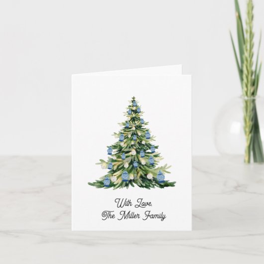 Blue Ginger Jar Kerstboom Kaart (Voorkant)