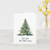 Blue Ginger Jar Kerstboom Kaart (Gele Bloem)