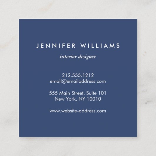 Blue Ginger Jar Pottery Logo Designer White/Blue Vierkante Visitekaartje (Achterkant)