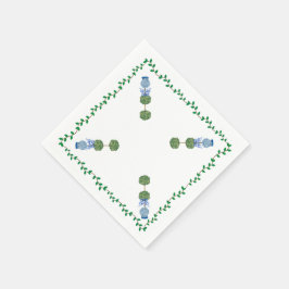 Blue Ginger Jars Jar Topiary Vine Cloth Napkin Servet