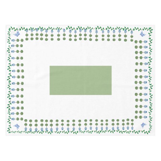 Blue Ginger Jars Jar Topiary Vine Tablecloth Tafelkleed (Voorkant (Horizontaal))