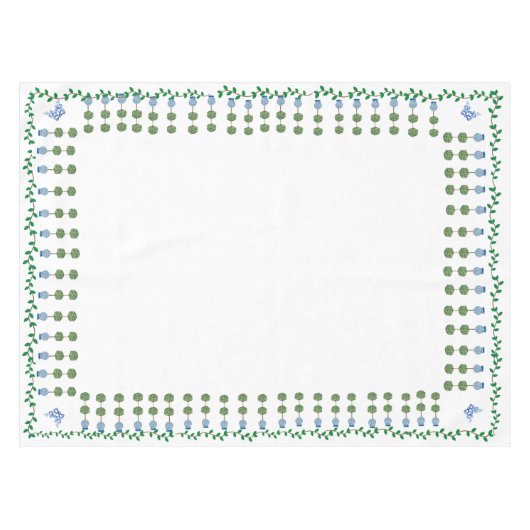 Blue Ginger Jars Jar Topiary Vine Tafelkleed (Voorkant (Horizontaal))