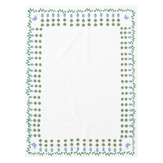 Blue Ginger Jars Jar Topiary Vine Tafelkleed (Voorkant)