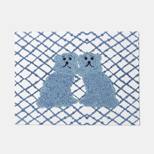 Blue Ginger Jars Staffordshire Dogs Doormat Deurmat (Voorkant)