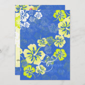 Blue Ginger/Leis/Luau/hibiscusWedding Invitations Kaart (Voorkant / Achterkant)