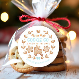 Blue Gingerbread Christmas Cookies Exchange Ronde Sticker