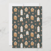 Blue Gingerbread House Holiday Baby Shower Bedankkaart (Achterkant)