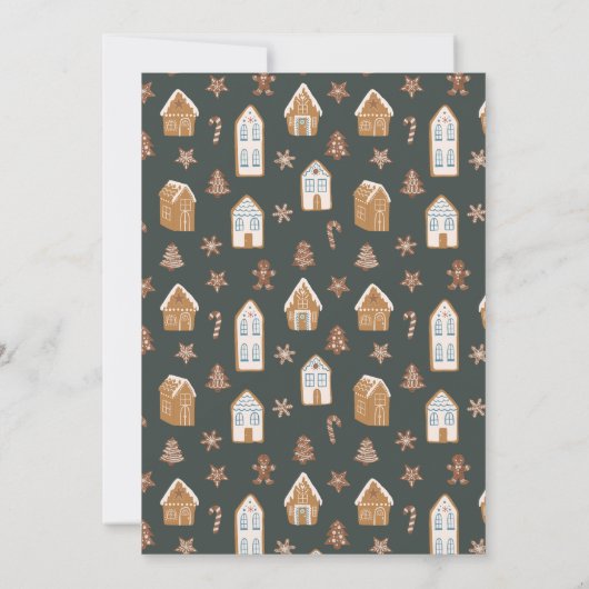 Blue Gingerbread House Holiday Baby Shower Bedankkaart (Achterkant)