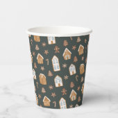 Blue Gingerbread House Pattern Baby Shower Papieren Bekers (Achterkant)