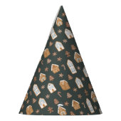 Blue Gingerbread House Pattern Birthday Feesthoedjes (Links)