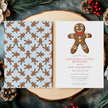 Blue Gingerbread Man Cookie Exchange Kerstmis