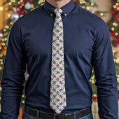 Blue Gingerbread Man Polka Dot Christmas Stropdas