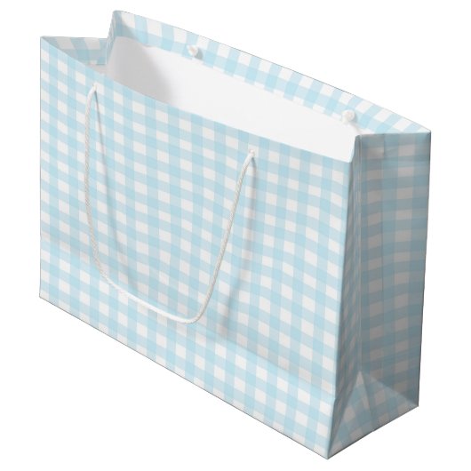 Blue Gingham 1 Groot Cadeauzakje (Voorkant Gekanteld)