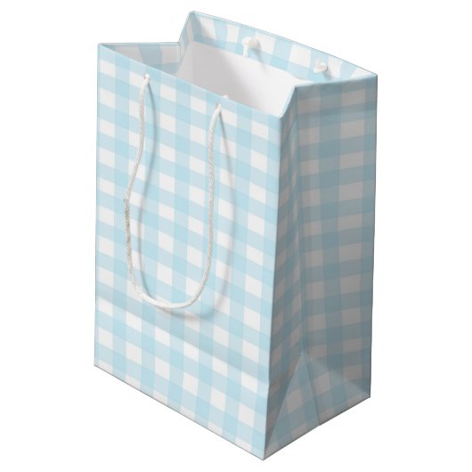 Blue Gingham 1 Medium Cadeauzakje (Achterkant Gekanteld)