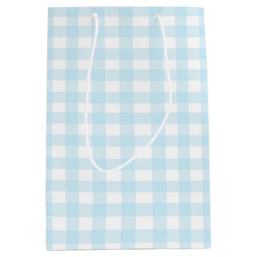 Blue Gingham 1 Medium Cadeauzakje (Voorkant)