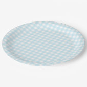 Blue Gingham 1 Papieren Bordje (Gekanteld)
