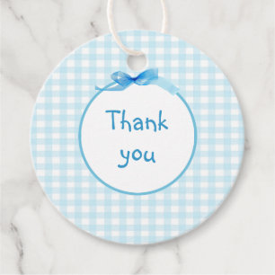 Blue Gingham 2 Bedankjes Labels
