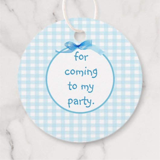 Blue Gingham 2 Bedankjes Labels (Achterkant)