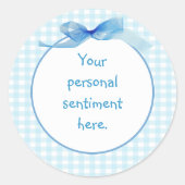 Blue Gingham 2 Ronde Sticker (Voorkant)