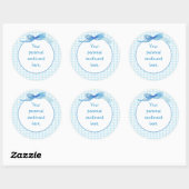 Blue Gingham 2 Ronde Sticker (Vel)