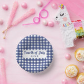 Blue Gingham 4 juli Red White en Blue Papieren Kommen (Feest)