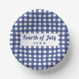 Blue Gingham 4 juli Red White en Blue Papieren Kommen