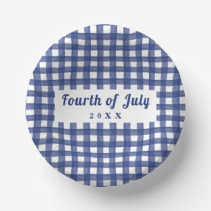 Blue Gingham 4 juli Red White en Blue Papieren Kommen