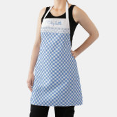 Blue Gingham All-Over Print Apron Schort (Insitu)