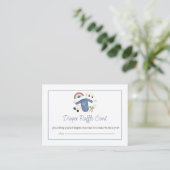 Blue Gingham and Toys Baby Boy Diaper Raffle Card Informatiekaartje (Staand voorkant)