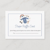 Blue Gingham and Toys Baby Boy Diaper Raffle Card Informatiekaartje (Voorkant)