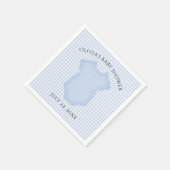 Blue Gingham Baby Boy Bodysuit Baby shower Servet (Hoek)