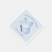 Blue Gingham Baby Boy Butterfly Baby shower Servet (Hoek)