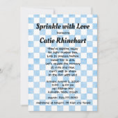 Blue Gingham Baby Boy Shower Sprinkle Invitation Kaart (Voorkant)