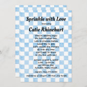 Blue Gingham Baby Boy Shower Sprinkle Invitation Kaart (Voorkant / Achterkant)
