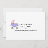 Blue Gingham Baby Boy Shower Uitnodiging (Achterkant)