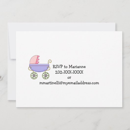 Blue Gingham Baby Boy Shower Uitnodiging (Achterkant)