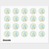 Blue Gingham Baby Carriage Sticker (Vel)