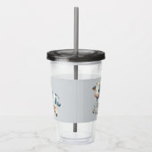 Blue Gingham Baby Cow Pastel Farm Aesthetic Acryl Drinkbeker (Rechts)