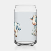 Blue Gingham Baby Cow Pastel Farm Aesthetic Blikvorm Glas (Links)