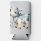 Blue Gingham Baby Cow Pastel Farm Aesthetic Seltzer Blikjeskoeler (Voorkant)