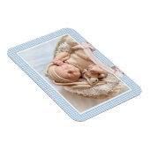 Blue Gingham Baby Foto Magneet (Rechterzijde)