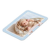 Blue Gingham Baby Foto Magneet (Linkerzijde)