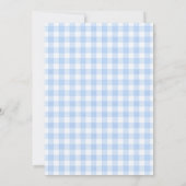 Blue Gingham Baby is Brewing Baby Shower Kaart (Achterkant)