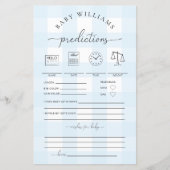 Blue Gingham Baby Predictions Game (Voorkant)