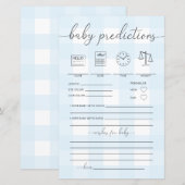 Blue Gingham Baby Predictions Game (Voorkant / Achterkant)